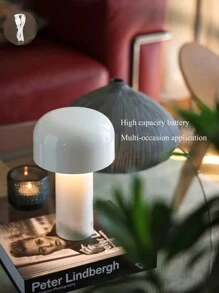 1 Pc Yellow/White/Black/Gray LED Mushroom Desk Lamp, Decorative Lamp With USB Charging Function, Minimalist Night Lamp With Tri-Color Dimmable, Suitable For Entryway, Office, Bedroom Bedside, Study, Living Room, Valentine's Day, Halloween, Thanksgiving, Mardi Gras, Christmas, It's An Indispensable Desk Lamp For Study And Work.