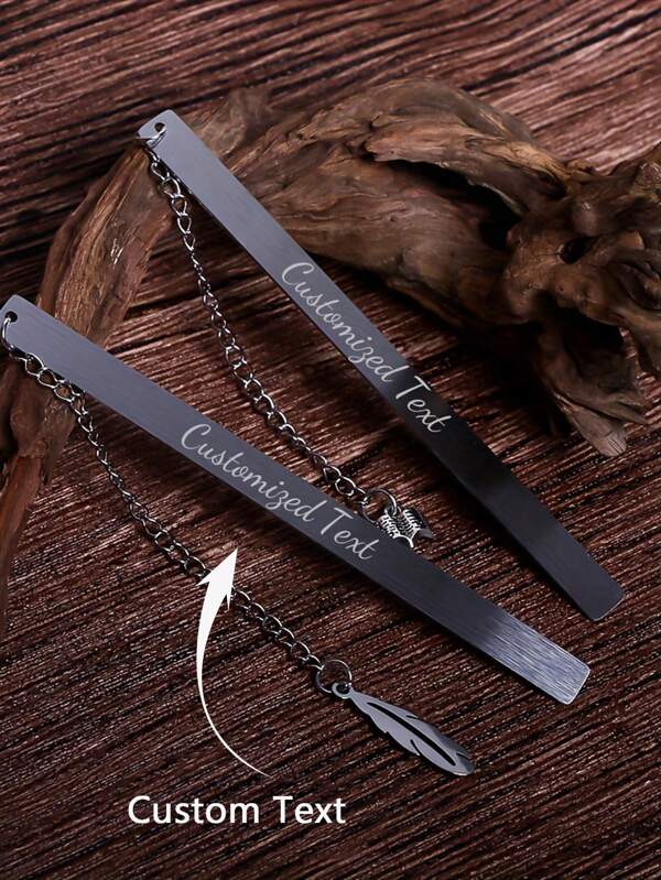 1pc New Customized Bookmark Black Stainless Steel Bookmark Holiday Gift Engravable Bookmark Gift For Teachers And Colleagues Reading Lover Gift Student Gift Personalized Jewelry Gift Birthday Gift Christmas Gift Thanksgiving Gift Back To School