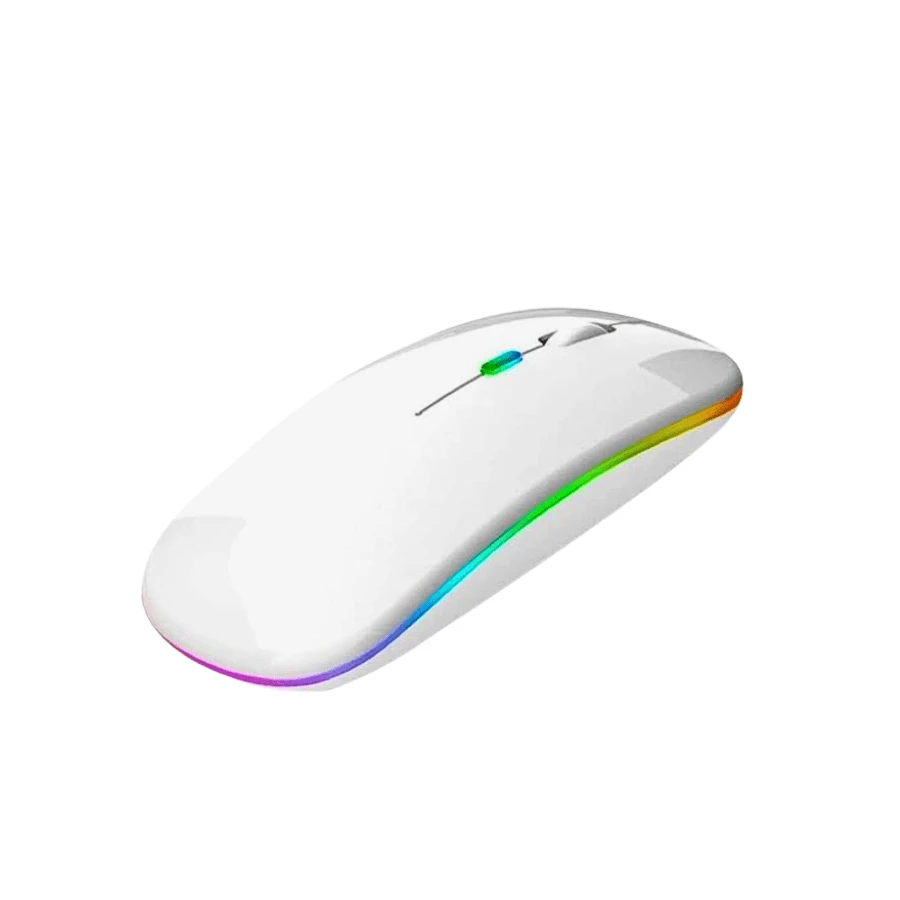 Rechargeable Wireless Mouse RGB Led 2.4ghz Ultra Slim Optical RF-6800C - White - View 1
