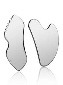 Zestaw 1/2 szt./zestaw ze stali nierdzewnej, wałek do masażu twarzy i gua sha - metalowy wałek do masażu twarzy, metalowa gua sha, narzędzia do masażu twarzy redukujące obrzęki, drenaż limfatyczny, napięcie twarzy, masażery do pielęgnacji skóry, uroda, produkty do pielęgnacji skóry, spa, pielęgnacja ciała, narzędzia do pielęgnacji skóry, pielęgnacja twarzy, akcesoria kosmetyczne, masaż, narzędzie do masażu twarzy, wałek do masażu twarzy