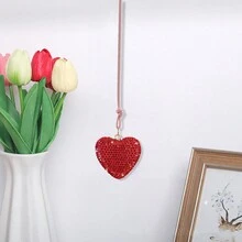 1 件闪亮心形吊坠可爱水钻心形挂饰，可爱心形吊饰，送给朋友/爱人的礼物圣诞树装饰/情人节装饰 - 彩色 - 查看 8