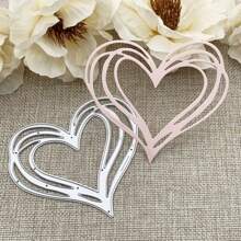 1 Stück Metall-Schneidematrix in Herzform für DIY Scrapbooking, Prägung, handgefertigte Schneide-Vorlage, Geburtstagskarte, Feiertags-Präge-Kartendekoration - Valentinsherz