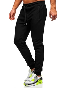 3 Pcs Men's Jogger Sweatpants With Zipped Pockets Drawstring Regular Fit Sweatpants For Running Gym Workout - 黑色+深灰+軍綠 - 查看 3