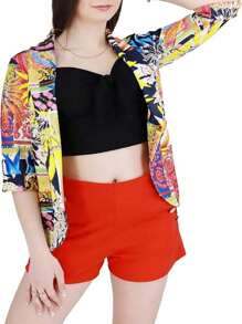 JOPHY & CO. Women's Blazer Jacket With Pockets (Code 5572) - Blue Floral - View 3