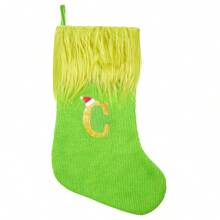 1pc Personalized Green Fluffy Stocking With Embroidered Lettering - 18 "Holiday Home And Party Decorations, Decorations, Stockings, Home Decor, Venue Decor, Large Knitted Green Furies, Lettering Stockings, Best Gifts Birthday Christmas Decorations Room Decor Christmas Winter Christmas Decorations Home Christmas Gifts Christmas Decor - Green - View 30