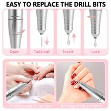 45000RPM Professional Electric Nail Drill Machine, Nail Remover, Portable Nail Care File & Dead Skin Remover Tool