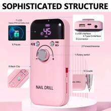 45000RPM Professional Electric Nail Drill Machine, Nail Remover, Portable Nail Care File & Dead Skin Remover Tool