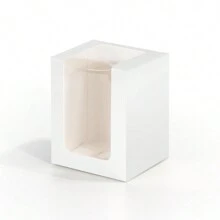 20 个 8x8x10 厘米礼盒，带展示窗，适用于酒杯、蜡烛礼品盒（9 盎司），适合婚礼新娘派对礼物 - 白色 - 查看 3