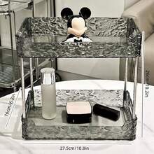 1 件亚克力化妆品 2 层收纳架梳妆台护肤香水收纳盒浴室台面收纳架，万圣节圣诞节 - 彩色 - 查看 11