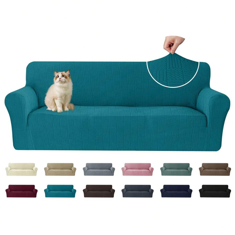 YSTYLE Housse de canapé 1/2/3/4 places avec accoudoirs, housse de canapé antidérapante, résistante aux taches, housses de canapé extensibles et lavables, housses de canapé universelles modernes - Vert sapin - Voir 1