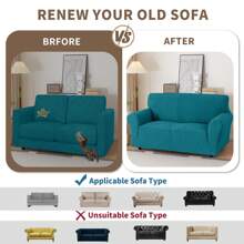 YSTYLE Housse de canapé 1/2/3/4 places avec accoudoirs, housse de canapé antidérapante, résistante aux taches, housses de canapé extensibles et lavables, housses de canapé universelles modernes - Vert sapin - Voir 5