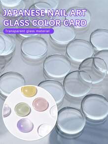 MAOMIA 40件圆形玻璃指甲展示贴透明指甲油瓶颜色展示贴适用于指甲油颜色色卡展示工具 - 彩色 - 查看 3