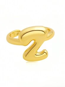 1 chiếc nhẫn 26 chữ cái tiếng Anh có thể điều chỉnh, dành cho nữ, chất liệu đồng, phù hợp để đeo hàng ngày, đi nghỉ và dự tiệc, quà tặng tùy chỉnh và cá nhân hóa cho ngày lễ, sinh nhật và kỷ niệm - nhẫn - Xem 35