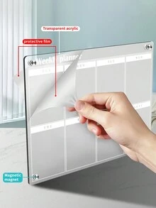 1pc Magnetic Weekly Meal Planner - Refrigerator Whiteboard (Includes 6pcs Magnetic Whiteboard Pens), Reusable Monthly & Weekly Calendar Planner - Multicolor - View 4