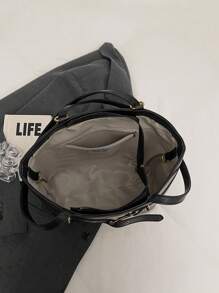 Dedoo Rucsac retro Geanta Femeii 2024 Noua moda Nisa Commuter Tote Bag Joker Geanta de umar de mare capacitate Utilizare multifunctionala. - Negru - Vizualizare 8