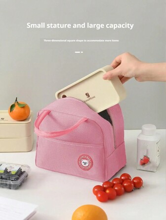 1 件保温午餐袋，带熊图案的便携式午餐盒手提袋，适合工作和户外，防水，保持食物新鲜和温暖，适合学校、办公室、野餐和外出就餐