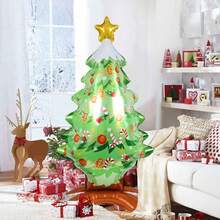 1pc Standing Santa Claus, Snowman And Christmas Tree Foil Balloons, Suitable For Christmas Party Decoration, Santa Claus Christmas Balloon Decorations, Snowman Holiday Balloon Decorations, Window Christmas Decoration Props, Christmas Decoration Props, New Year, Indoor And Outdoor Decoration - Multicolor - View 5