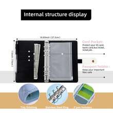 A6 Marble (Case) + 8*Zipper Pockets + 12*Cash Budget Card + English Stickers 2 Pieces + Label Stickers A6 Loose-Leaf Money Organizer For Cash Money Envelopes For Cash A6 Budget Binder