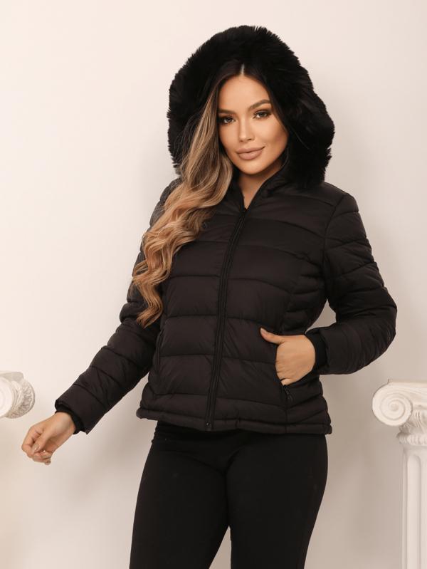 JAQUETA GOMINHO PUFFER FEMININA COM PELINHOS FORRADA CONFORTAVEL ESTILOSA  B1