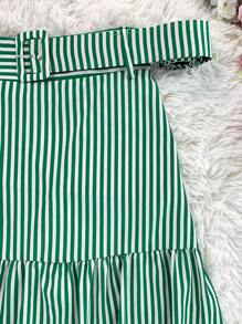 3 Marias Skirt With Striped Midi Belt Evangelical Fashion Launch - Green - View 4