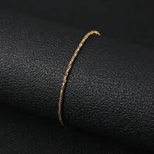 1 pièce Bracelet en acier inoxydable de couleur dorée, accessoire de jonc en acier de titane polyvalent et pour femmes - styles multiples - Multicolore - Voir 15