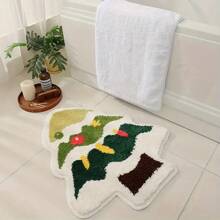 1 件圣诞地毯|房间垫，圣诞装饰可爱浴室垫，圣诞装饰趣味浴室地毯防滑卡通浴室地毯浴室垫毛绒淋浴地毯可洗