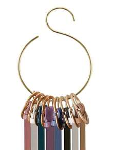 5件装多功能挂皮带、帽子、围巾、领带金色圆形收纳架适合日常生活中的日常收纳 - 金色 - 查看 5