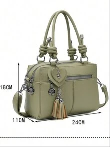 Fashion Women's Handbags Korean Style Shoulder Bags Versatile Crossbody Bags With Multiple Zippers - 酒紅色 - 查看 3