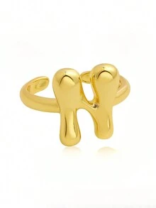 1 chiếc nhẫn 26 chữ cái tiếng Anh có thể điều chỉnh, dành cho nữ, chất liệu đồng, phù hợp để đeo hàng ngày, đi nghỉ và dự tiệc, quà tặng tùy chỉnh và cá nhân hóa cho ngày lễ, sinh nhật và kỷ niệm - nhẫn - Xem 12