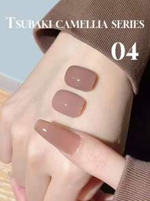 15毫升茶花四色裸色指甲油系列 2024 新款打底百搭流行果冻冰透明裸粉色美甲沙龙专用粘合剂指甲油 - 彩色 - 查看 13