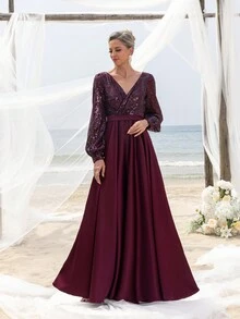 Mother Of The Bride Dresses - Burgundy - View 6