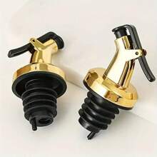 2/4/6 Pcs Multi-Color Gold/Silver Oil Bottle Spouts, Plastic Bottle Caps, Pump Dispenser Tops, Versatile Oil Bottle Pouring Accessories