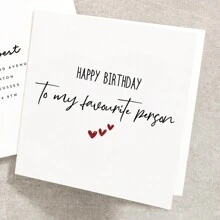 1/5 PCS, Happy Birthday To My Favourite Person, Birthday Card For Boyfriend, Girlfriend, Husband, Wife, Fiance, Romantic Birthday Card, My Soulmate Including Envelope