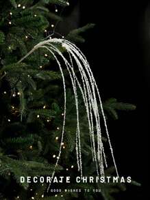 1pc/4pcs, 35.43 Inch Shiny Sequin Tassel Wheat Ear Rattan Design. Christmas Tree Decoration. White Sparkling Sequin Berry Bouquet. Suitable For Holiday, Wedding, Party, Home Interior, Dining Table, Bedroom Decor - Multicolor - View 15