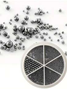 6 合 1 混合钢球美甲配件，金色银白色美甲金属迷你珠，多尺寸美甲设计圆形钢球珠，适用于 6 种尺寸的美甲用品、美甲饰品、美甲宝石 - 彩色 - 查看 16