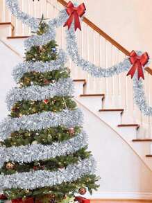 2 piezas de guirnalda metálica dorada en forma de árbol de Navidad, serpentinas metálicas para celebrar fiestas festivas como Navidad, Carnaval y fiestas disco interiores y exteriores