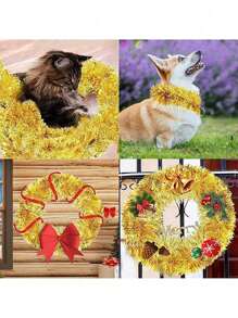 2 piezas de guirnalda metálica dorada en forma de árbol de Navidad, serpentinas metálicas para celebrar fiestas festivas como Navidad, Carnaval y fiestas disco interiores y exteriores