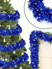 2 piezas de guirnalda metálica dorada en forma de árbol de Navidad, serpentinas metálicas para celebrar fiestas festivas como Navidad, Carnaval y fiestas disco interiores y exteriores