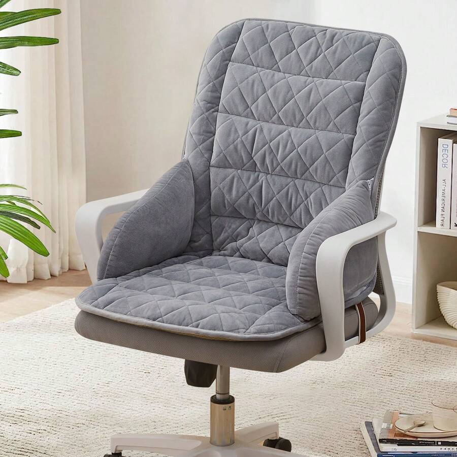 Chair Cushion Thicken Sofa Warm Seat Back Pad Office Chairs Mats With Removable Cover Buckle Closer Chair Cushion Thicken Sofa Comfortable Warm Seat Back Pad Office Chairs Mat For Home Living Room - 淺灰色 - 查看 1