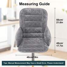 Chair Cushion Thicken Sofa Warm Seat Back Pad Office Chairs Mats With Removable Cover Buckle Closer Chair Cushion Thicken Sofa Comfortable Warm Seat Back Pad Office Chairs Mat For Home Living Room - 淺灰色 - 查看 2