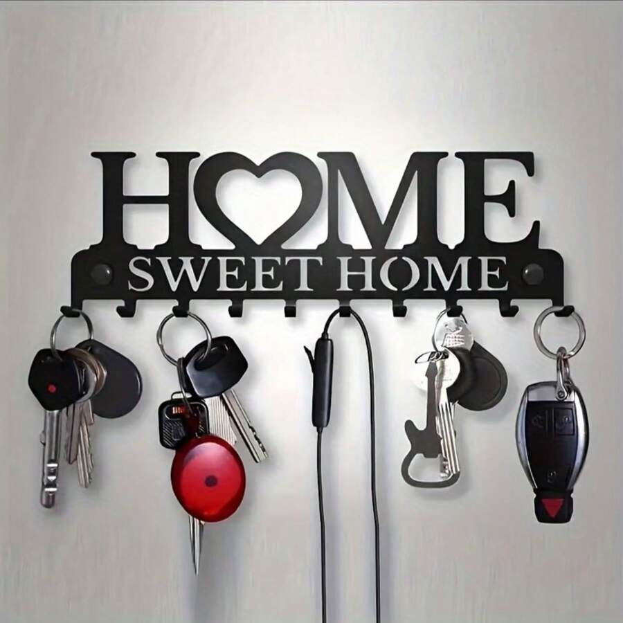 1pc Key Holder For Wall Mount Sweet Home Organizer Decorative, Metal ...