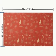 Bộ 7 tờ giấy gói quà Giáng sinh chủ đề hỗn hợp chất lượng cao - Họa tiết bông tuyết và tuần lộc, thích hợp cho ngày lễ, tiệc sinh nhật, giấy thủ công DIY - Nhiều màu - Xem 4