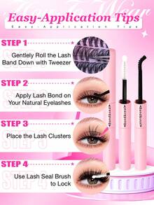 Bộ 280 Cụm Mi Riêng Lẻ 30D + 40D D Curl 9-16mm Hỗn Hợp Cụm Mi DIY Tự Nhiên & Dày & Siêu Dày Bộ Nối Mi Riêng Lẻ Kèm Dụng Cụ Trang Điểm Liên Kết Và Dán & Nhíp & Cọ Cho Người Mới Bắt Đầu Sử Dụng Tại Nhà Hoặc Khi Di Chuyển Cho Cuộc Sống Hàng Ngày & Tiệc Tùng & Lễ Hội Âm Nhạc & Giáng Sinh Vui Vẻ - màu đen - Xem 7