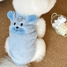 Winter Clothing Pet Vest, Keep Pets Warm, Dog Clothes With Cartoon Embroidery