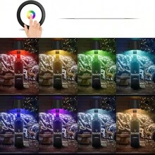 可充电酒瓶台灯，可调光 LED 触摸控制，油擦金属饰面，防水空间主题照明，适用于家庭、餐厅、酒吧、桌面氛围装饰 - 彩色 - 查看 5