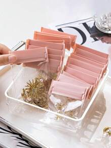 1/5/10/15件旅行珠宝收纳袋透明EVA珠宝收纳袋糖果袋小型旅行袋带可重新密封拉链旅行必需品邮轮必需品学校宿舍必需品塑料透明珠宝袋女士防锈锁袋适用于戒指耳环手镯项链 - 彩色 - 查看 2