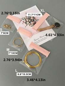 1/5/10/15件旅行珠宝收纳袋透明EVA珠宝收纳袋糖果袋小型旅行袋带可重新密封拉链旅行必需品邮轮必需品学校宿舍必需品塑料透明珠宝袋女士防锈锁袋适用于戒指耳环手镯项链 - 彩色 - 查看 11