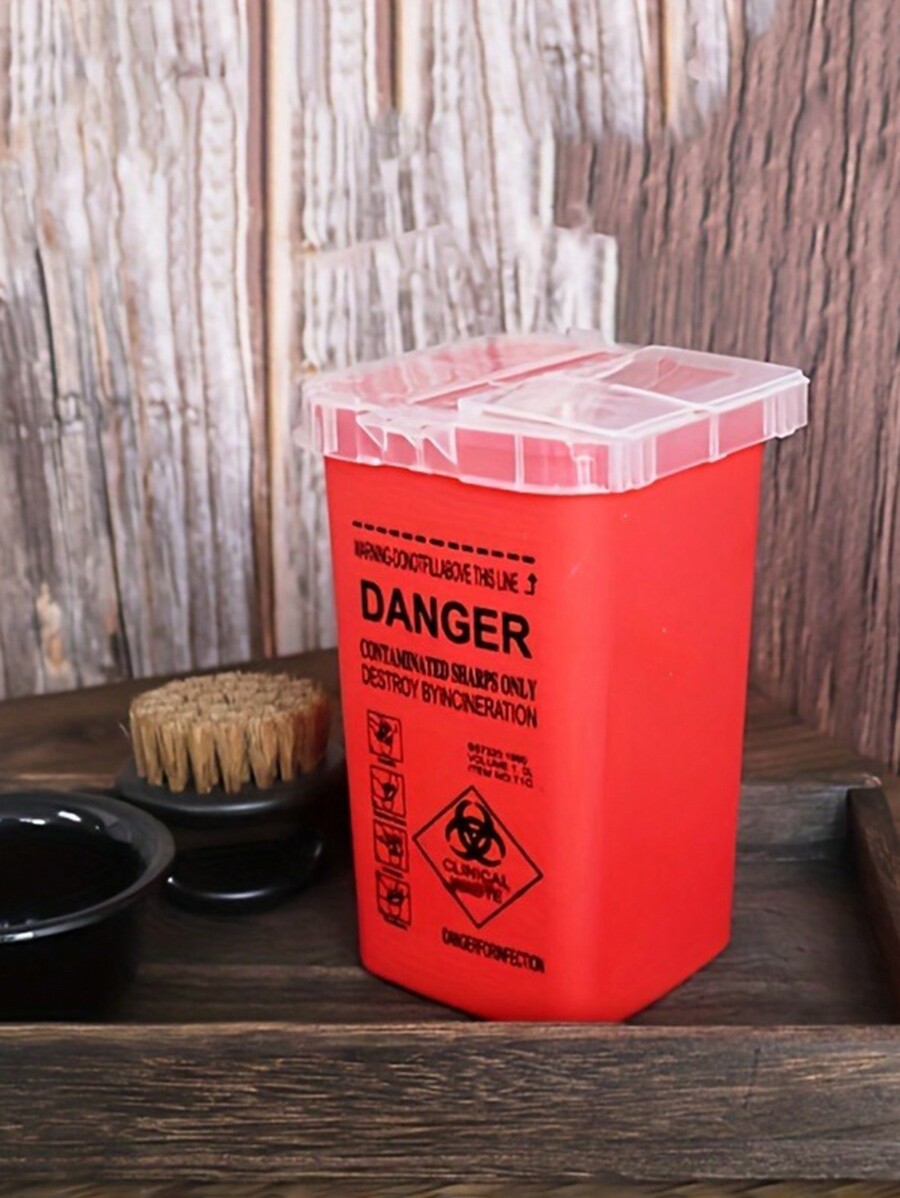 1pc Sharps Container For Home Use And Professional , Biohazard Needle