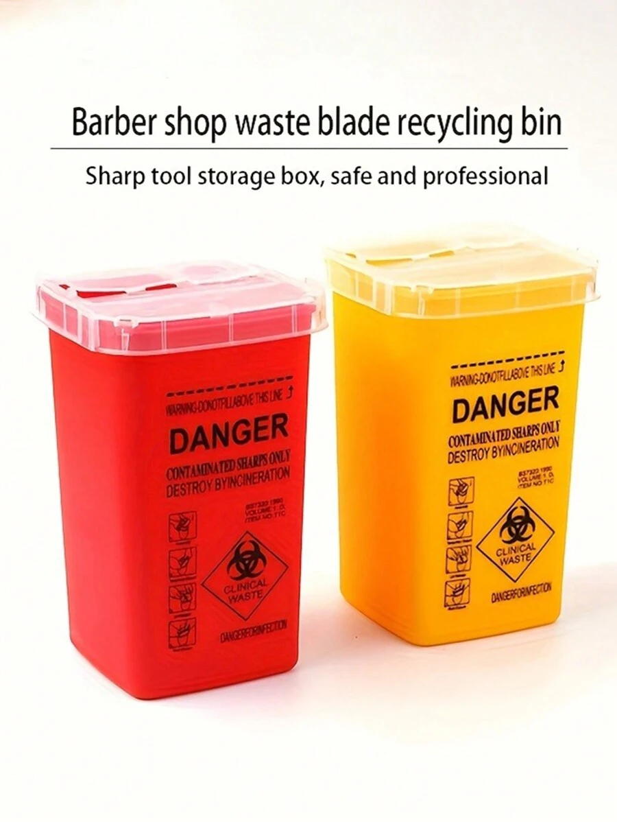 1pc Sharps Container For Home Use And Professional , Biohazard Needle