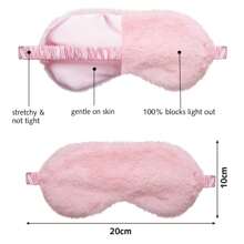 Yamel 4 Stücke Satin Augenmaske aus Seide, flauschige Schlafmasken, weiche Plüsch Schlafbrille mit Satinrückseite, Reise Schlaf Augenmasken